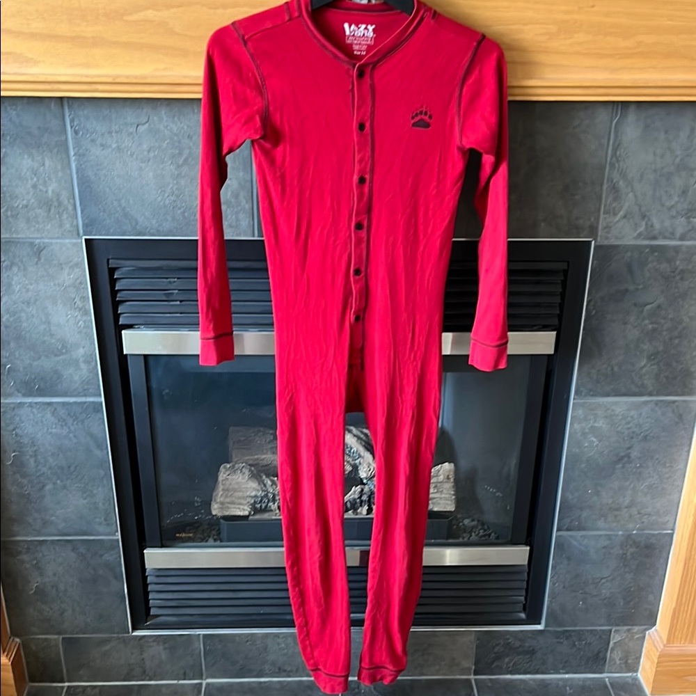 Lazy One Red Button-Up Pajama Onesie